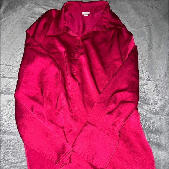 Satin Button Up - Picture 2 of 2